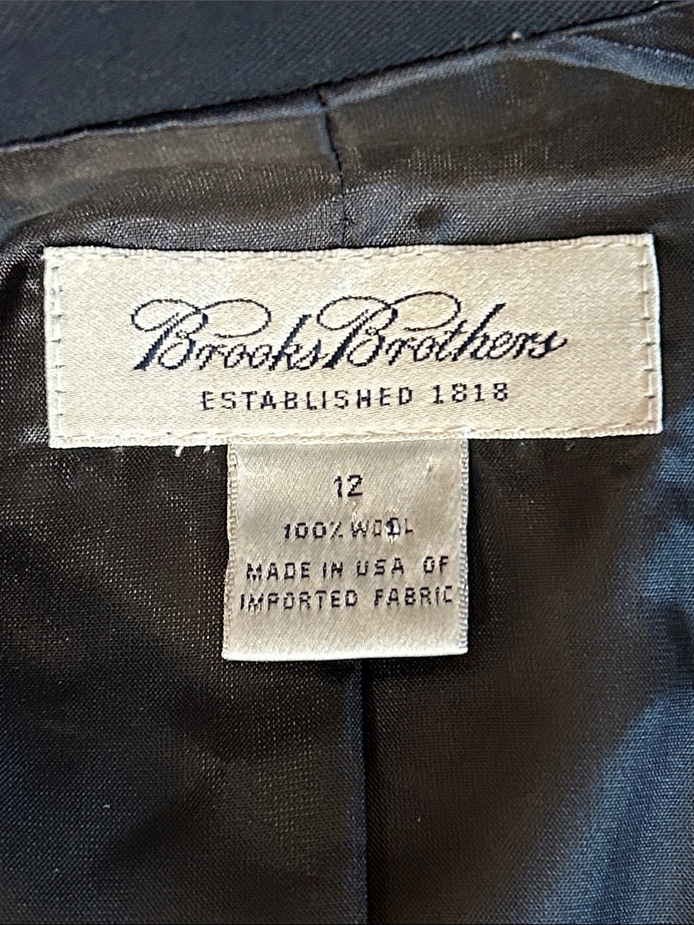 Vintage Brooks Brothers Preppy Wool double breasted blazer Navy women’s 12 - Picture 9 of 16